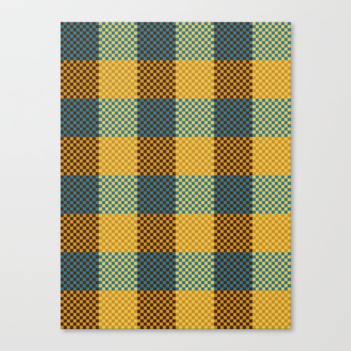 Pixel Plaid - Winter Walk Canvas Print