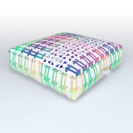 Cryptic multicolor textual pattern Outdoor Floor Cushion
