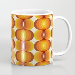 Orange, Brown, and Ivory Retro 1960s Wavy Pattern Mug