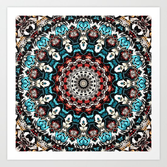 Abstract Shapes Mandala Art Print