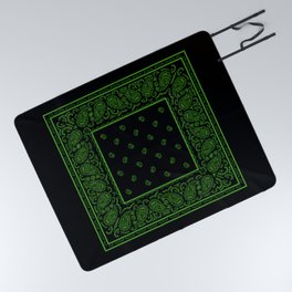 Black and Green Bandana Picnic Blanket