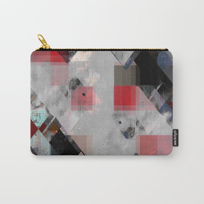 geometric pixel square pattern abstract background in red blue Carry-All Pouch