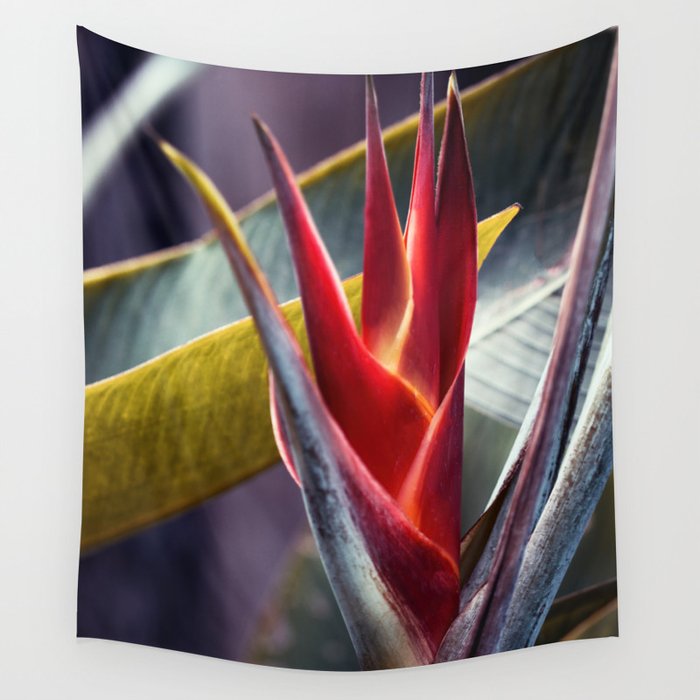 Exotic Beauty With Palm Leaves Wall Tapestry