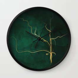 Kintsugi Emerald #green #gold #kintsugi #japan #marble #watercolor #abstract Wall Clock