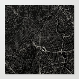 USA, Paterson City Map Canvas Print