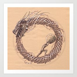 The Ouroboros / Uroboros and Sisyphus Art Print