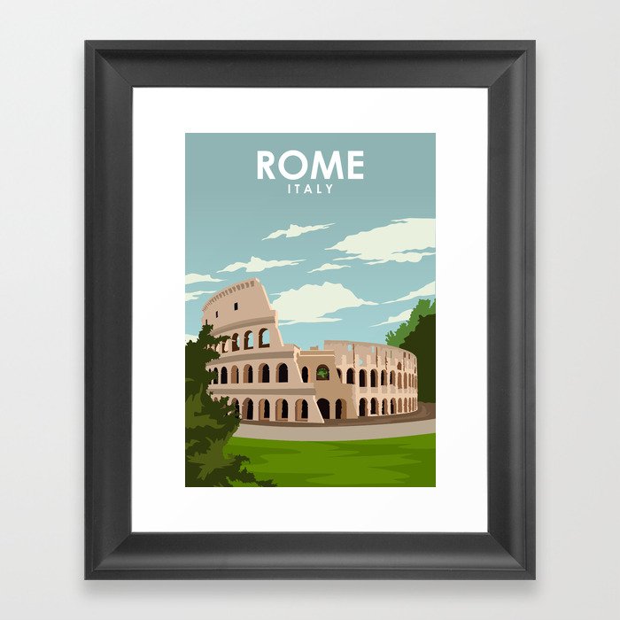 Rome Italy Travel Poster Framed Art Print