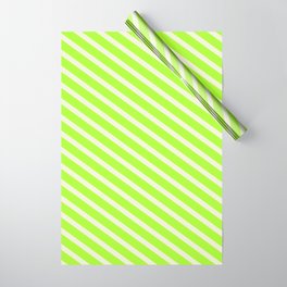 [ Thumbnail: Light Green and Beige Colored Striped Pattern Wrapping Paper ]