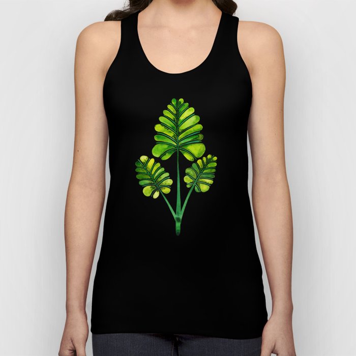 Tropical Palm Leaf Trifecta – Green Palette Tank Top