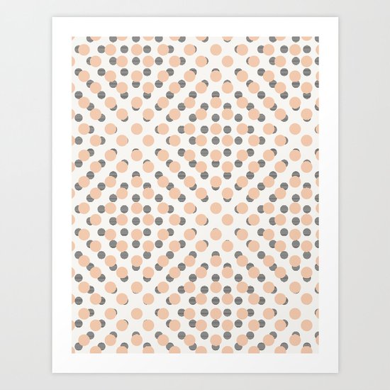 Black & Pink Polka Dots Art Print