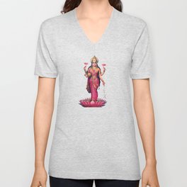 Goddess Lakshmi V Neck T Shirt