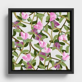 Beautiful Floral Design Pattern Framed Canvas