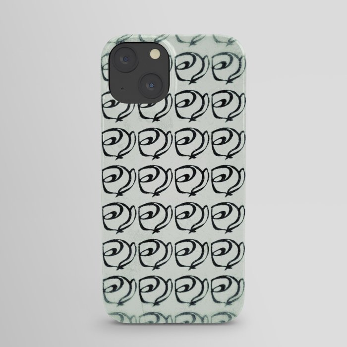 Rows of Flowers, Mint Green iPhone Case