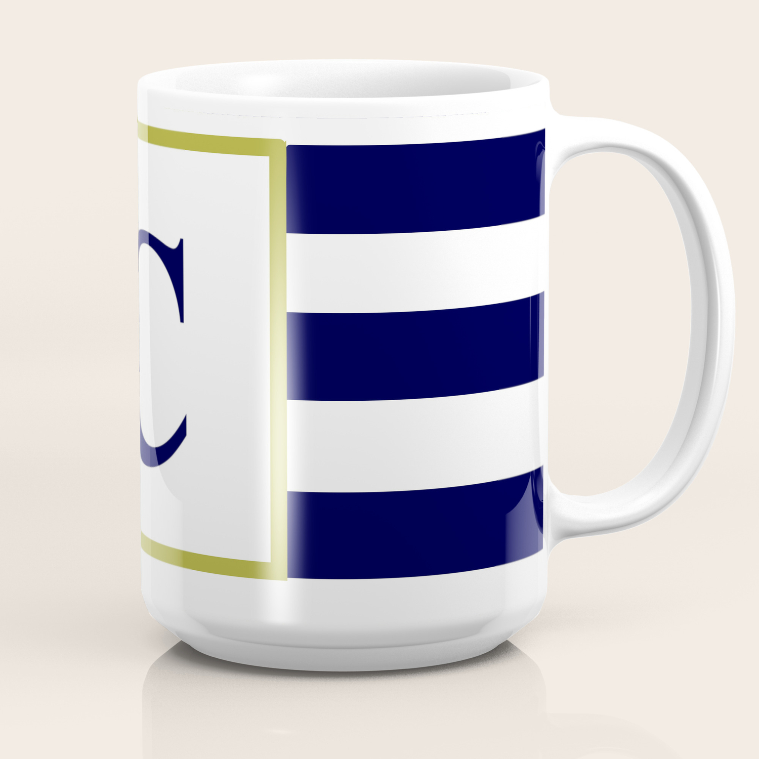 Monogram Letter C In Navy Blue And White Coffee Mug By Lostuniverse Society6