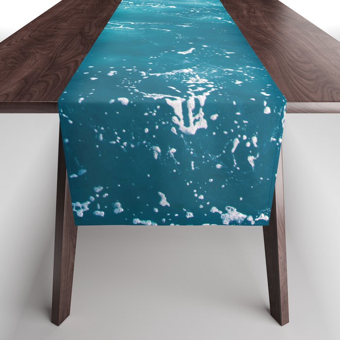 Blue Ocean Waves Table Runner