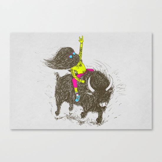 Ride a buffalo Canvas Print