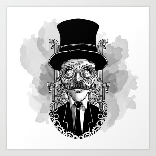 Steampunk Man Art Print