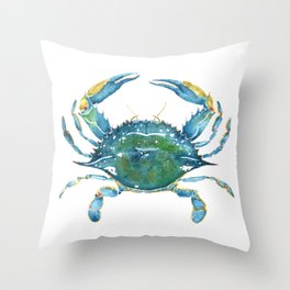 Blue Crab Throw Pillow