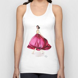 Red Fashion Watercolor Model Tank Top