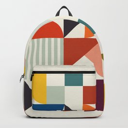 mid century retro shapes geometric Backpack