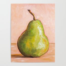 Still Life Pear in Oil Paints Poster