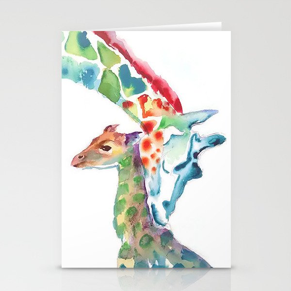 Mummy and Baby Giraffe College Dorm Decor Stationery Cards