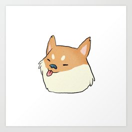 shiba head Art Print