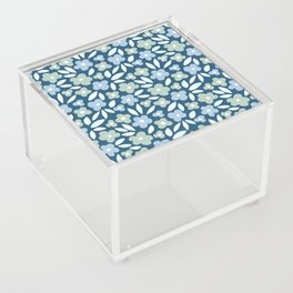 Abstract Blue Florals Acrylic Box