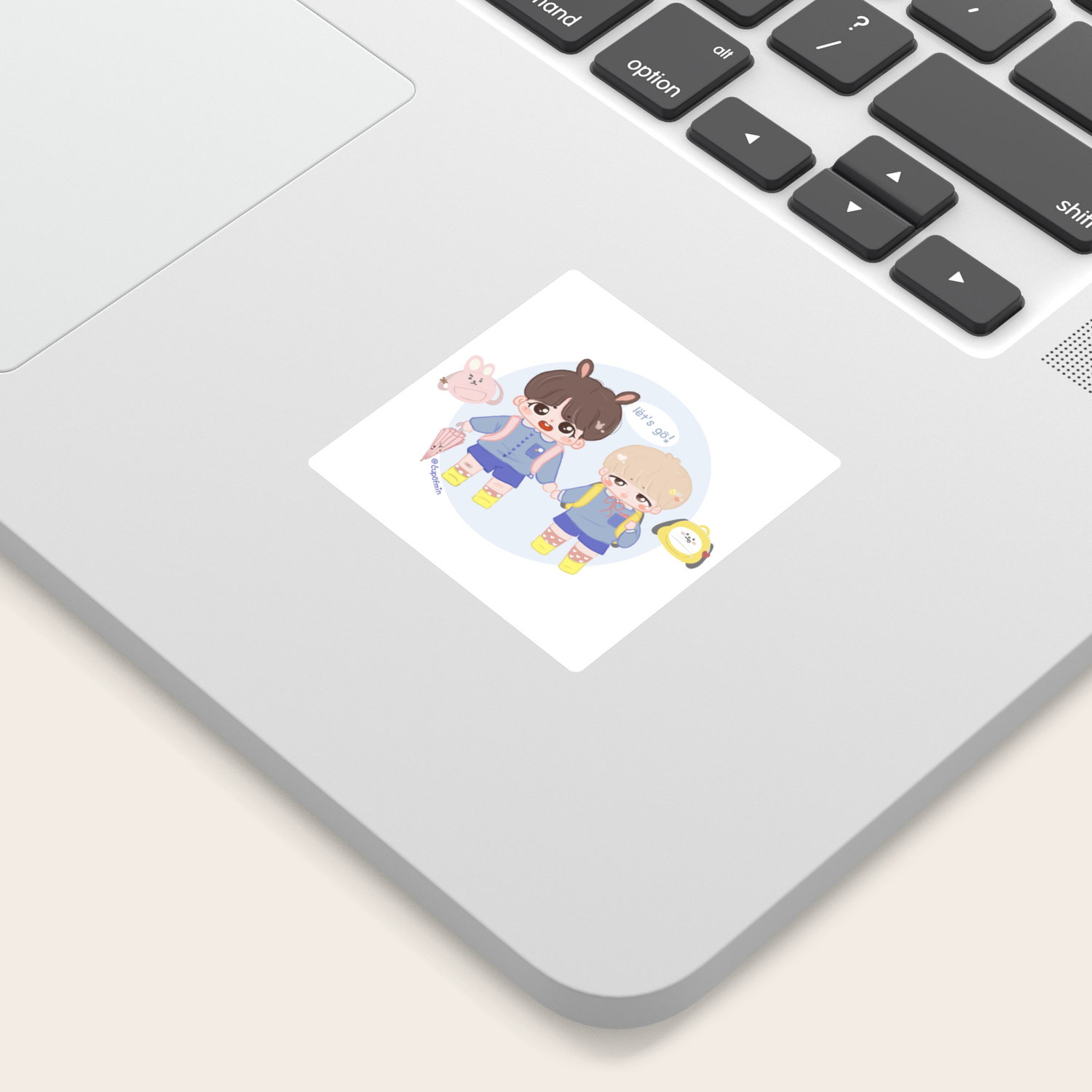 jikook going to school jimin jungkook bts print sticker by cupofmin society6