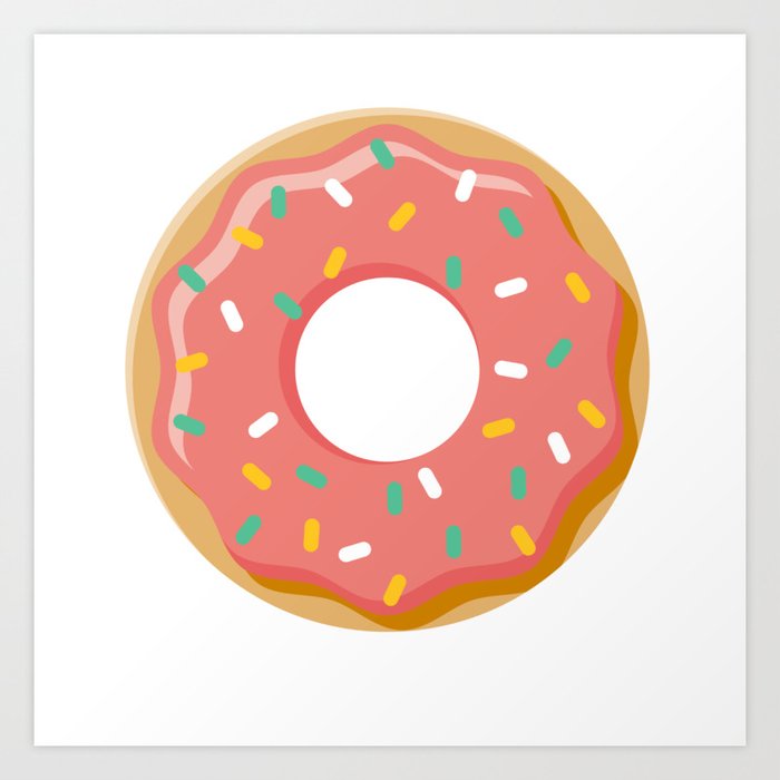 Cute Donut Icon With Sprinkles Art Print by bortonia Society6