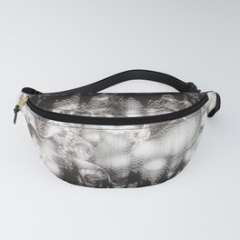 White Glitch Distortion Fanny Pack