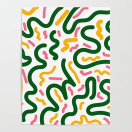 4  Abstract Shapes Squiggly Organic 220520 Poster