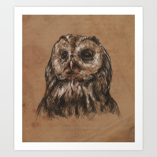 Owl Sketch Art Print