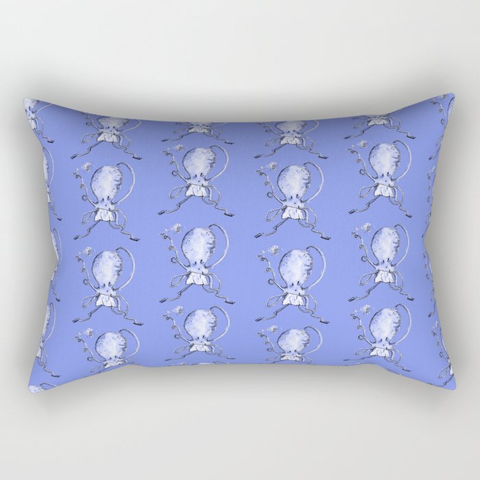 Quirky Octopus Blue Rectangular Pillow