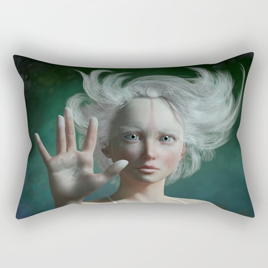 White Faun Rectangular Pillow