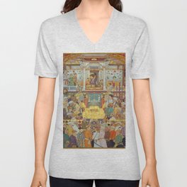 Bichitr - Shah-Jahan receives his three eldest sons and Asaf Khan during his accession ceremonies V Neck T Shirt