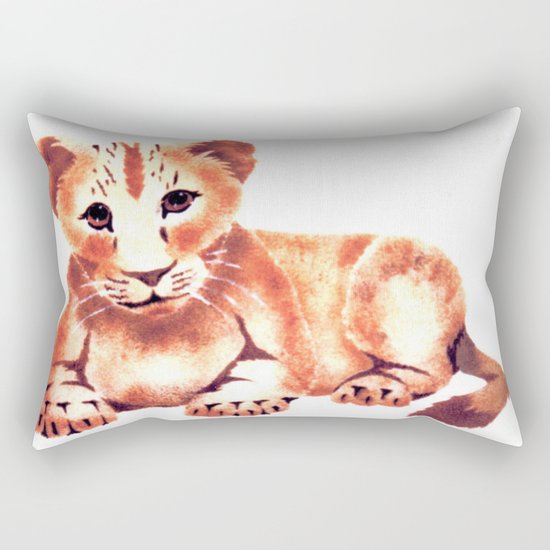Baby Lion Cub Rectangular Pillow
