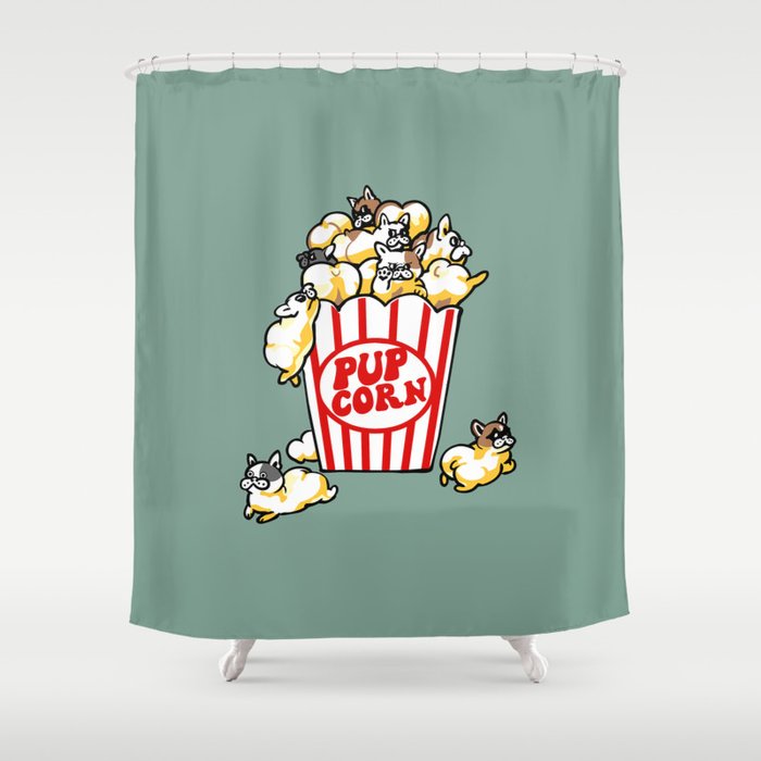 Popcorn Frenchie Shower Curtain