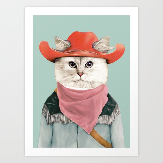 Rodeo Cat Art Print