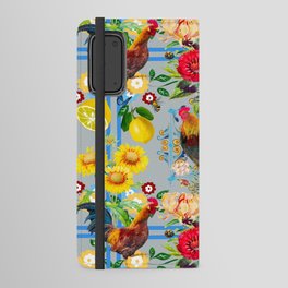 Rooster,farm,birds ,citrus,lemons,folklore pattern  Android Wallet Case