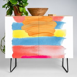 Paint Brush Strokes Colorful Credenza