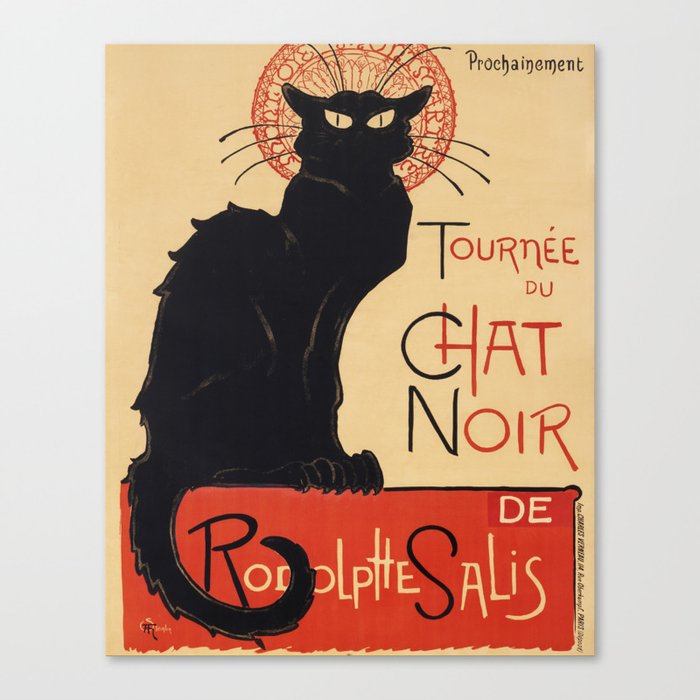The Black Cat Tour de Rodolphe Salis by Théophile Steinlen Canvas Print