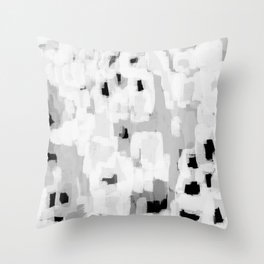 Malina - abstract painting black and white grey minimalist decor gifts for trendy design lovers Throw Pillow