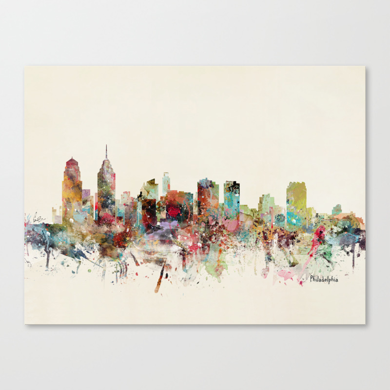 philadelphia skyline canvas print by bri.buckley society6 philadelphia skyline canvas print