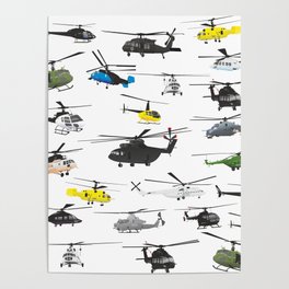 Multiple Helicopters Poster