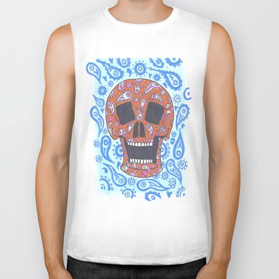 Paisley Skull Biker Tank