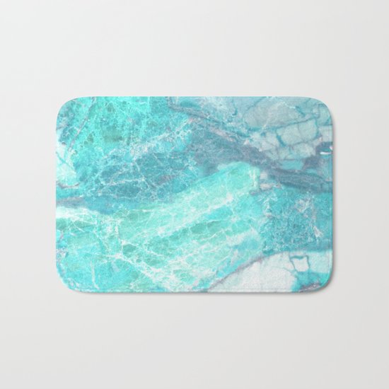 Marble Turquoise Blue Agate Bath Mat