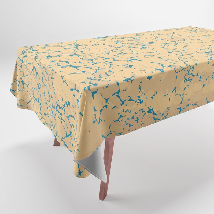 Boho mineral marble pattern yellow and blue Tablecloth