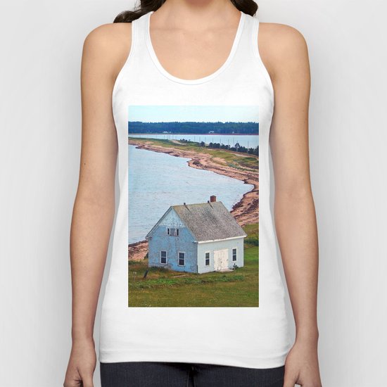 Beach and Causeway, seen from Above Unisex Tank Top