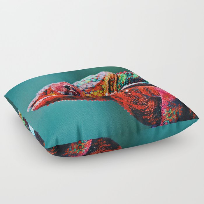 South Africa Photography - Colorful Chameleon Floor Pillow